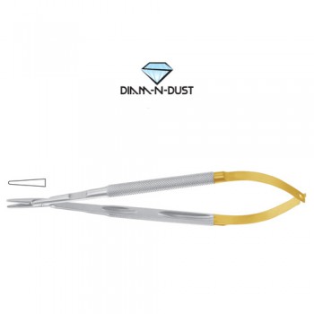 Diam-n-Dust™ Micro Needle Holder Straight - Round Handle Stainless Steel, 14 cm - 5 1/2"